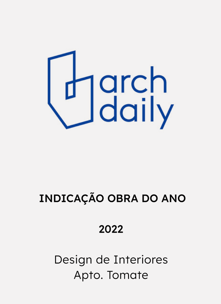 ARCHDAILY - INDICAÇÃO OBRA DO ANO - DESIGN DE INTERIORES - APTO. TOMATE, 2022